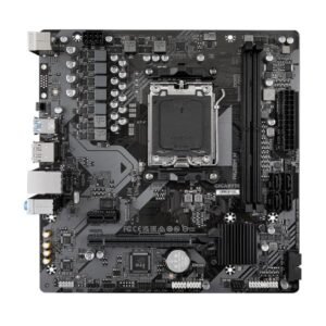 Motherboard GIGABYTE- A620M-H – Socket AM5, DDR5 fino a 192GB, PCIe 4.0, M.2 NVMe, SATA 6Gb/s, Gigabit LAN, Formato Micro-ATX, compatibile AMD Ryzen Serie 7000