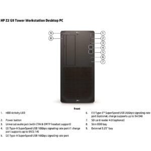 HP Z2 Tower G9 Workstation – Intel Core i7-14700K 5.6GHz, RAM 32GB DDR5 ECC, SSD 1TB NVMe, UHD Graphics 770, PSU 700W, Windows 11 Pro, Tower Carbon Neutral**