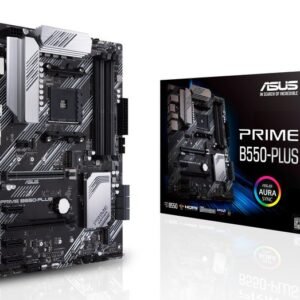 Asus AMD B550 (Ryzen AM4) ATX motherboard with dual M.2, PCIe 4.0, 1 Gb Ethernet, DisplayPort/HDMI, SATA 6 Gbps, USB 3.2 Gen 2 Type-A and Type-C, and Aura Sync RGB headers support