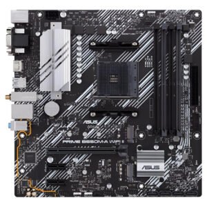 ASUS AMD B550 micro ATX scheda madre con socket AM4, DDR4 fino a 128GB, PCIe 4.0, dual M.2, HDMI, DVI-D, VGA, USB 3.2, Wi-Fi 6 e Aura Sync RGB