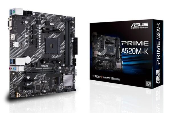 Asus mATX, Socket AM4, AMD A520 chipset, 2x DIMM DDR4, 7.1 ch audio, UEFI AMI BIOS-W128269787-EET