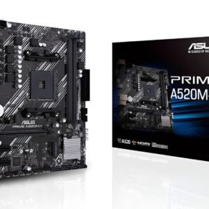 Asus A520 Micro ATX Motherboard AM4 con DDR4 4866MHz, HDMI 2.1 e LAN Gigabit