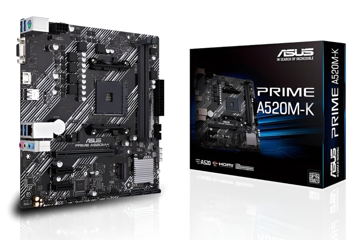 Asus A520 Micro ATX Motherboard AM4 con DDR4 4866MHz, HDMI 2.1 e LAN Gigabit