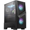 MSI Mid-Tower Gaming Case ATX ARGB vetro temperato nero con 3 ventole RGB, filtro antipolvere e supporto raffreddamento a liquido