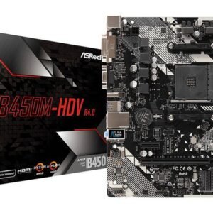 Scheda madre Asrock AMD B450 micro ATX, socket AM4, supporto Ryzen 2000/3000, DDR4 fino a 32GB, HDMI, DVI, VGA, LAN Gigabit, SATA III, M.2