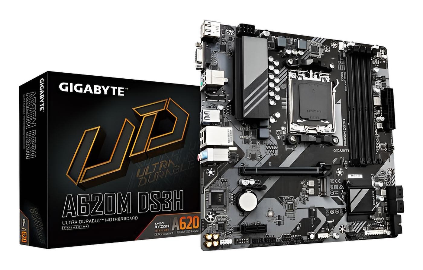 Gigabyte A620M DS3H scheda madre Micro-ATX AM5 con DDR5 7600MHz, PCIe 4.0, LAN Gigabit, HDMI e VGA