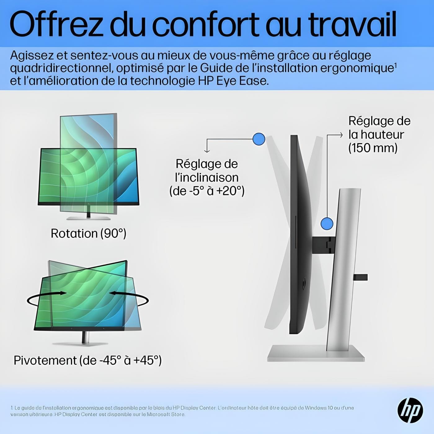 HP E27 G5 FHD Monitor 27" IPS Full HD 1920x1080 – Display Antiriflesso 75Hz, Flicker-Free, Low Blue Light, Ergonomico, USB Hub 3.2, Regolabile in Altezza e Pivot, Business Nero - immagine 3