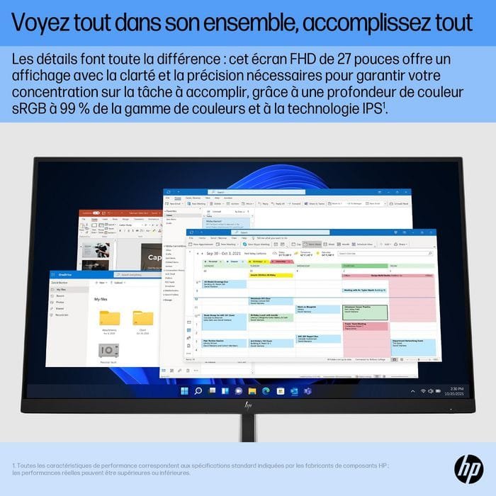 HP E27 G5 FHD Monitor 27" IPS Full HD 1920x1080 – Display Antiriflesso 75Hz, Flicker-Free, Low Blue Light, Ergonomico, USB Hub 3.2, Regolabile in Altezza e Pivot, Business Nero - immagine 7