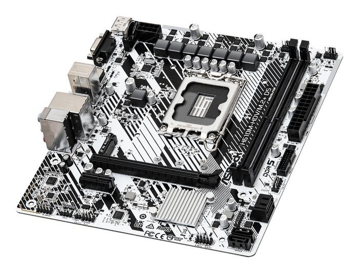 Asrock H610 micro ATX – Scheda Madre con Socket LGA1700, Supporto CPU Intel 12ª/13ª Gen, 2 slot DDR5 fino a 96GB, 4x SATA III, DisplayPort 1.4, HDMI, VGA, LAN Gigabit, USB 3.2, Audio 7.1 HD** - immagine 3