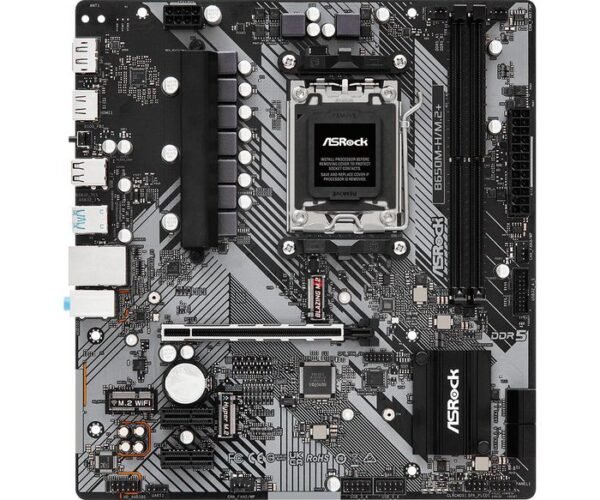 Asrock Socket AM5, AMD B650 Chipset, 2 x DDR5-SDRAM up to 96GB, LAN, 1 x RJ-45, 4 x SATA III, 1 x M.2(M), UEFI AMI, Micro ATX-W128826025 -EET