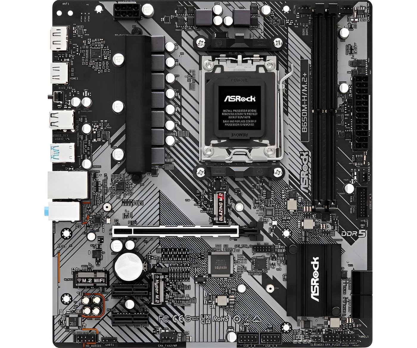 Asrock B650 scheda madre Micro-ATX AM5 con DDR5 fino a 96GB, M.2 PCIe, SATA III e LAN Gigabit