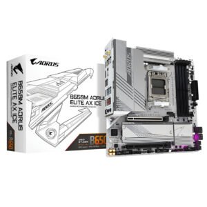 Gigabyte B650M AORUS ELITE AX ICE scheda madre micro-ATX AM5 con DDR5 fino a 256GB, PCIe 5.0, LAN 2.5GbE, Wi-Fi 6E e Bluetooth 5.3