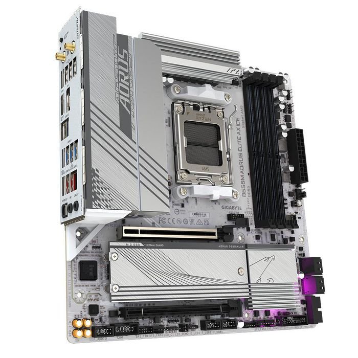 Gigabyte B650M AORUS ELITE AX ICE – Scheda Madre micro-ATX AM5 per Ryzen 7000/8000/9000, DDR5 fino a 256GB 8000MHz, PCIe 5.0 M.2, LAN 2.5GbE, Wi-Fi 6E, Bluetooth 5.3, Audio 7.1* - immagine 3