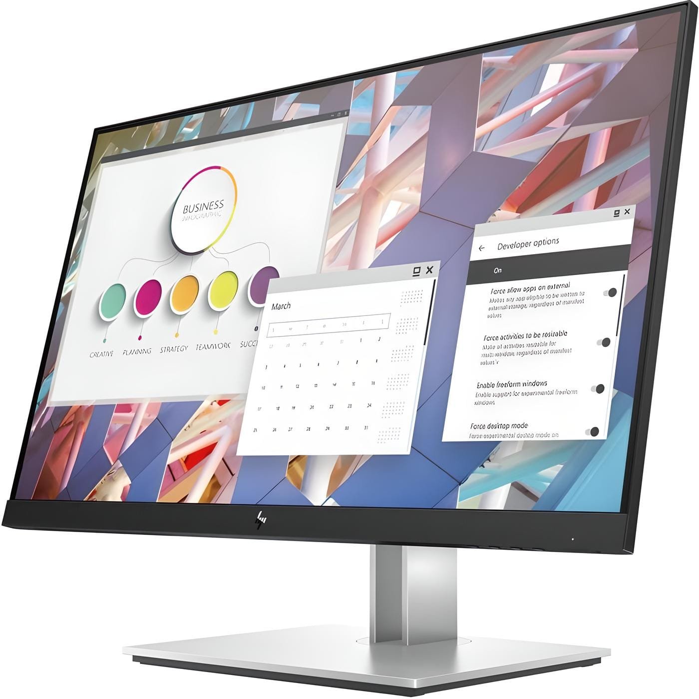 monitor HP 24 pollici Full HD IPS E24 G4 – Display 23.8", Risoluzione 1920x1080, 60Hz, 5ms, Micro-Edge, HDMI, DisplayPort, USB Hub, Comfort Visivo e Design Ergonomico Professionale - immagine 2