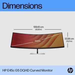 Monitor Desktop - HP E45c G5 Curved Monitor 45" DQHD UltraWide 32:9, 165Hz, HDR, USB-C, HDMI, DisplayPort, Ergonomico, Professionale con Garanzia 1 Anno (10 giorni nel nostro magazzino)