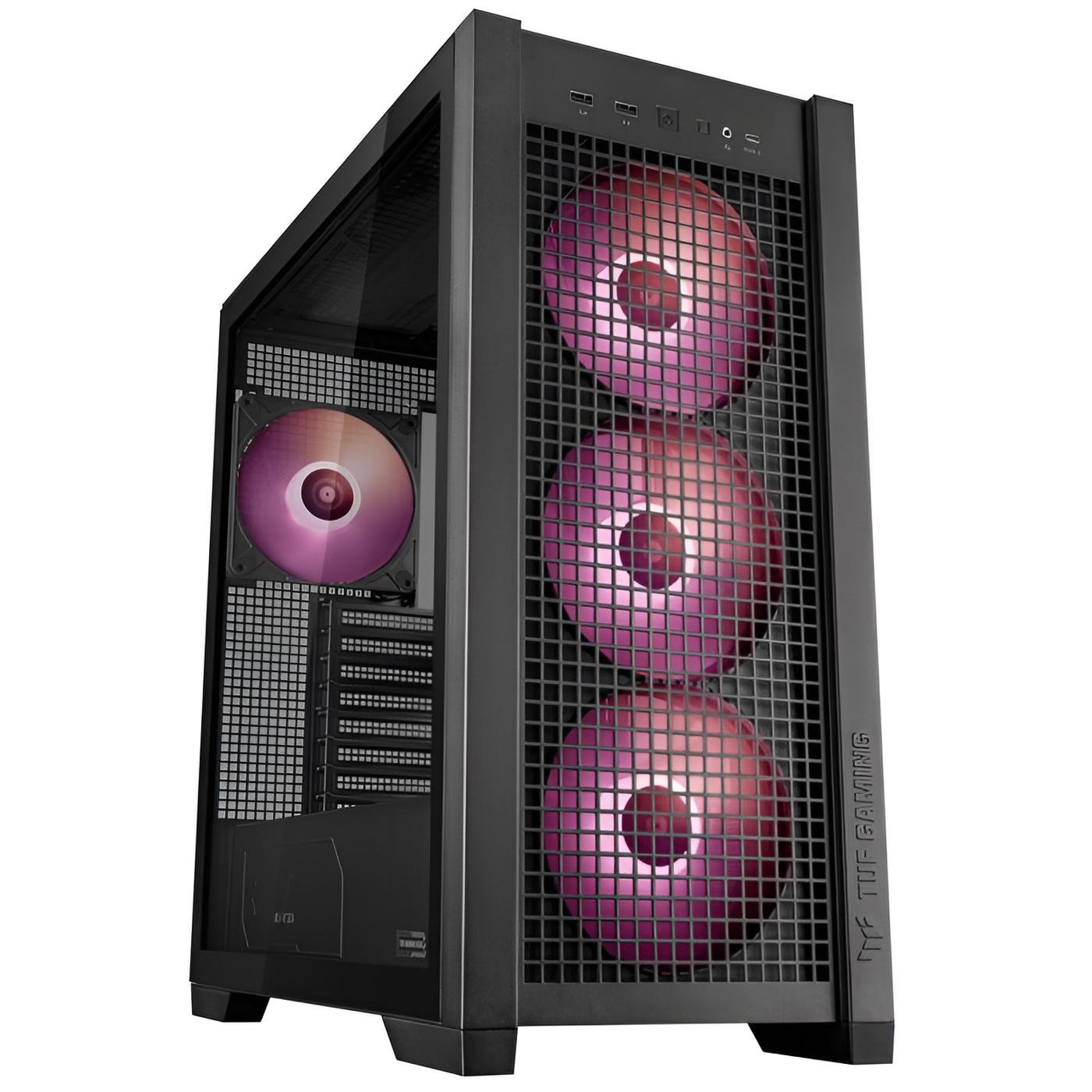 CABINET ASUS TUF Gaming GT302 ARGB, Mid Tower, 4 ventole ARGB 140 mm, supporto AIO 360 mm