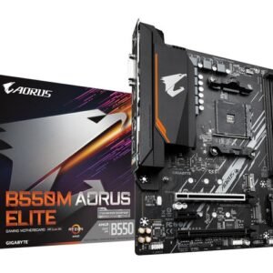 Gigabyte B550M AORUS ELITE Motherboard - AMD Ryzen 5000 CPUs, 5+3 Phases VRM, up to 4733MHz DDR4, 1xPCIe 4.0 + 1xPCIe 3.0 M.2, 1GbE LAN, USB 3.2 Gen 1