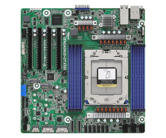 Asrock SP5 – Scheda Madre Server microATX Single Socket LGA6096 per AMD EPYC 9004/97x4, 8 Slot DDR5 ECC, 4 PCIe Gen5 x16, 16 SATA III, Dual 10GbE Intel X550 e BMC AST2600** - immagine 4