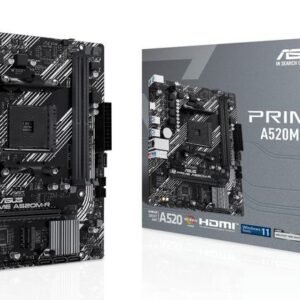 Asus AMD A520 (Ryzen AM4) micro-ATX motherboard with M.2 support, Realtek 1Gb Ethernet, HDMI, SATA 6 Gbps, rear and front USB 5Gbps support-W128853062-EET