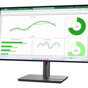 Monitor Lenovo 27" IPS QHD 2560x1440, HDR10, 350cd/m², 6ms, sRGB 99%, USB Hub, HDMI, DisplayPort, VESA 100x100, Regolabile, Pivot, TÜV Eye Comfort, Energy Star, Classe Energetica F