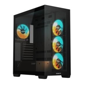 CABINET Gigabyte Mid Tower Black GB-C500P ST, Case Gaming ATX Premium con Vetro Temperato 270° e ARGB