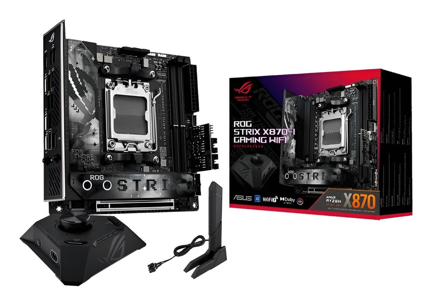 Asus AMD X870 Mini-ITX scheda madre con socket AM5, DDR5, PCIe 5.0, LAN 2.5GbE, Wi-Fi 7 e Bluetooth 5.4
