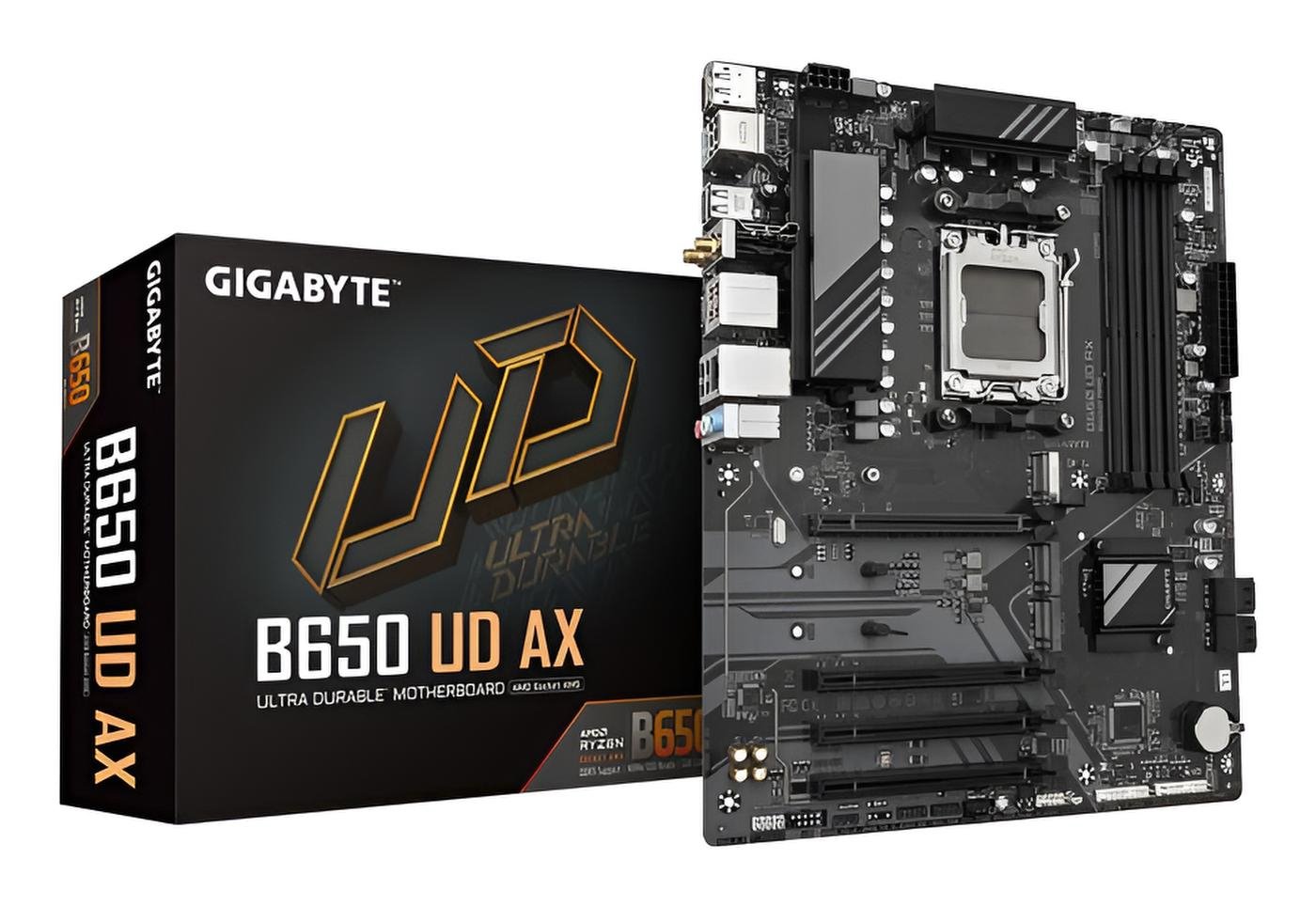 Scheda madre Gigabyte B650 UD AX ATX AM5 con DDR5, PCIe 5.0, 3 slot M.2, LAN Gigabit e Wi-Fi 6