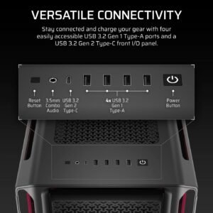 CABINET Corsair iCUE 5000T RGB ATX Mid Tower Black, Vetro Temperato, ARGB, USB-C, Supporto Radiatori 360mm