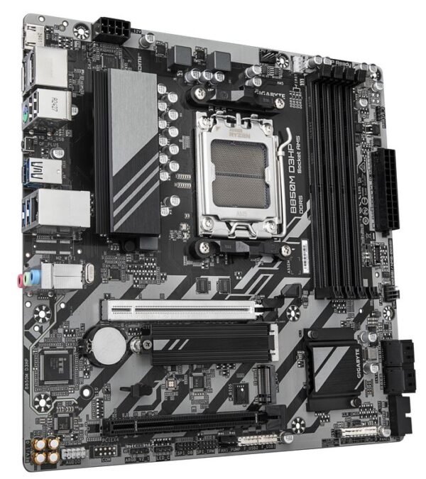 Gigabyte B850M D3HP Motherboard - AMD Ryzen 9000 Series CPUs, 5+2+2 Phases Digital VRM, up to 8200MHz DDR5 (OC), 1xPCIe 5.0 + 1xPCIe 4.0 M.2, GbE LAN, USB 3.2 Gen 2 - immagine 3
