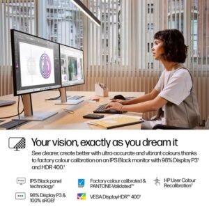 Monitor Desktop - HP Series 7 Pro 27" QHD Thunderbolt 4 Business, IPS Black, 120Hz, HDR400, USB-C PD 100W, HDMI, DisplayPort, Hub USB, LAN, FreeSync, Ergonomico (6-10 giorni nel nostro magazzino)
