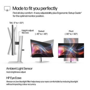 Monitor Desktop - HP Series 7 Pro 27" QHD Thunderbolt 4 Business, IPS Black, 120Hz, HDR400, USB-C PD 100W, HDMI, DisplayPort, Hub USB, LAN, FreeSync, Ergonomico (6-10 giorni nel nostro magazzino)