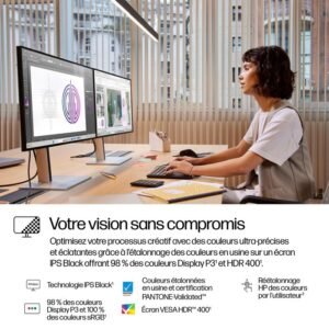 Monitor Desktop - HP Series 7 Pro 27" QHD Thunderbolt 4 Business, IPS Black, 120Hz, HDR400, USB-C PD 100W, HDMI, DisplayPort, Hub USB, LAN, FreeSync, Ergonomico (6-10 giorni nel nostro magazzino)