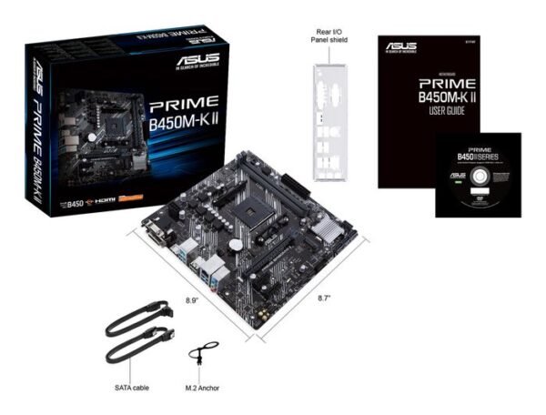 Asus AMD B450 (Ryzen AM4) micro ATX motherboard with M.2 support, HDMI/DVI-D/D-Sub, SATA 6 Gbps, 1 Gb Ethernet, USB 3.2 Gen 1 Type-A, BIOS FlashBack - immagine 3