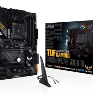 Asus AMD B550 (Ryzen AM4) ATX gaming motherboard with PCIe 4.0, dual M.2, 10 DrMOS power stages, Wi-Fi 6, 2.5 Gb Ethernet, HDMI, DisplayPort, SATA 6 Gbps, USB 3.2 Gen 2 Type-A and Type-C, Thunderbolt™ 3 header, and Aura Sync RGB lighting support