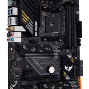 Asus AMD B550 (Ryzen AM4) ATX gaming motherboard with PCIe 4.0, dual M.2, 10 DrMOS power stages, Wi-Fi 6, 2.5 Gb Ethernet, HDMI, DisplayPort, SATA 6 Gbps, USB 3.2 Gen 2 Type-A and Type-C, Thunderbolt™ 3 header, and Aura Sync RGB lighting support