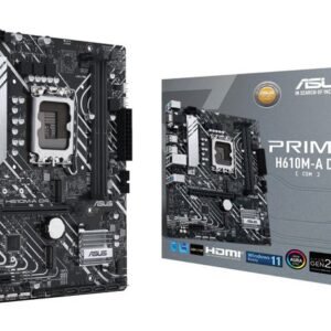 Asus Intel H610 mATX Scheda Madre LGA1700 con supporto DDR4 fino a 3200MHz, PCIe 4.0, M.2, USB 3.2, HDMI, VGA e DisplayPort – Compatibile CPU Intel 12ª Generazione
