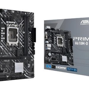 Asus H610 micro ATX DDR4 scheda madre con socket LGA1700, 2 slot DDR4, 1x M.2 PCIe 4.0, LAN Gigabit e HDMI 2.1