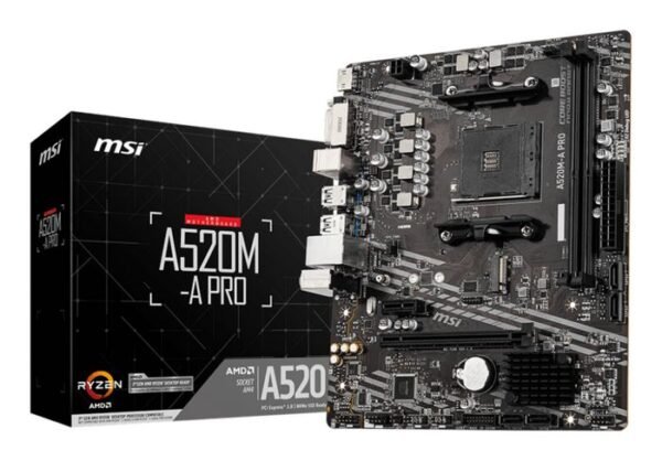 Gigabyte A520M K V2 Motherboard - Supports AMD Ryzen 5000 Series AM4 CPUs, up to 5100MHz DDR4 (OC), PCIe Gen3 x4 M.2, GbE LAN, USB 3.2 Gen 1-W128562937-EET