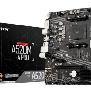 Scheda madre MSI AMD A520 micro ATX, socket AM4, compatibile Ryzen 3000, DDR4 fino a 64GB, HDMI, DVI-D, M.2 PCIe, LAN Gigabit