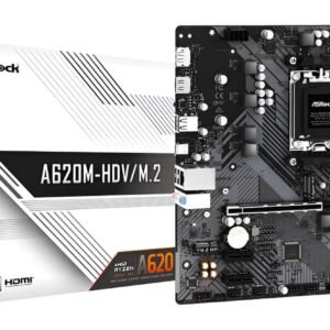 Asrock A620 scheda madre Micro-ATX AM5 con DDR5 fino a 96GB, M.2 PCIe, SATA III e LAN Gigabit