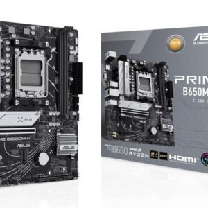 Asus AMD B650 Micro-ATX motherboard with DDR5, PCIe 5.0 M.2, 2.5Gb Ethernet, HDMI, VGA, rear USB 3.2 Gen 2, front USB 3.2 Gen 1 Type-C, BIOS FlashBack, Aura Sync