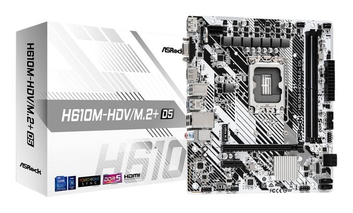 Asrock H610 micro ATX – Scheda Madre con Socket LGA1700, Supporto CPU Intel 12ª/13ª Gen, 2 slot DDR5 fino a 96GB, 4x SATA III, DisplayPort 1.4, HDMI, VGA, LAN Gigabit, USB 3.2, Audio 7.1 HD** - immagine 4