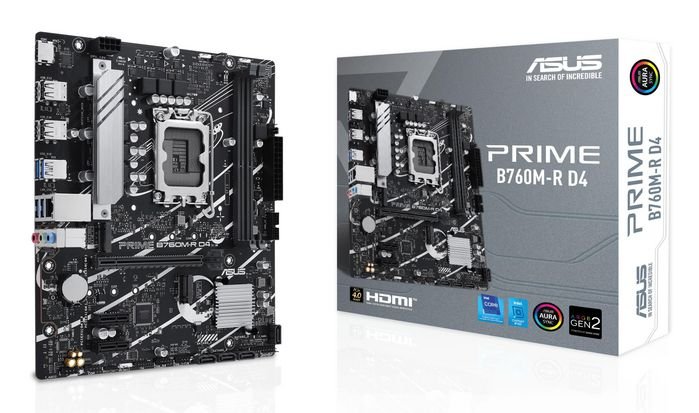 Asus PRIME B760M-R D4 – Scheda Madre micro ATX con Socket LGA1700, Supporto CPU Intel 12ª/13ª/14ª Gen, DDR4 fino a 64GB, 2x M.2 PCIe 4.0, LAN 2.5GbE, HDMI 2.1, Aura Sync RGB, USB 3.2** - immagine 4