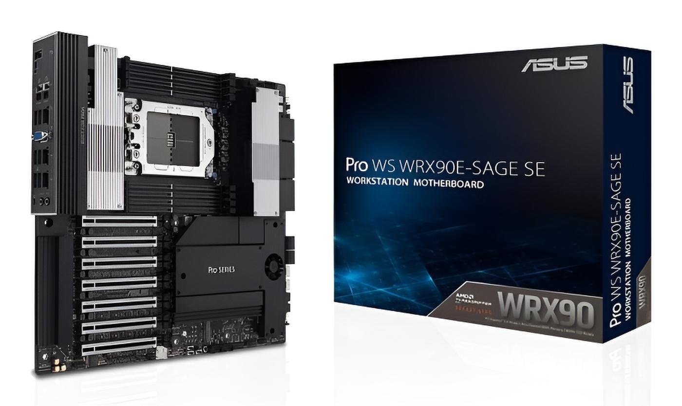 Scheda madre Asus WRX90 EEB socket sTR5 per AMD Ryzen Threadripper PRO 7000 con DDR5 ECC octa-channel, 7 slot PCIe 5.0, Dual 10GbE LAN e RAID