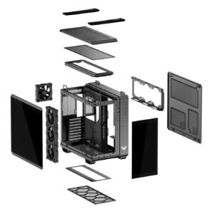 CABINET Asus TUF Gaming GT502 Horizon ARGB Mid Tower, Vetro Temperato, 4x Ventole ARGB, USB-C, ATX