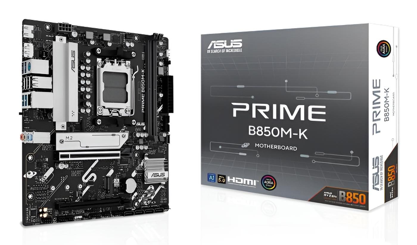 Asus PRIME B850M-K Gaming scheda madre micro-ATX AM5 con DDR5 fino a 128GB, 2 slot M.2, PCIe 5.0, LAN 2.5GbE e BIOS FlashBack