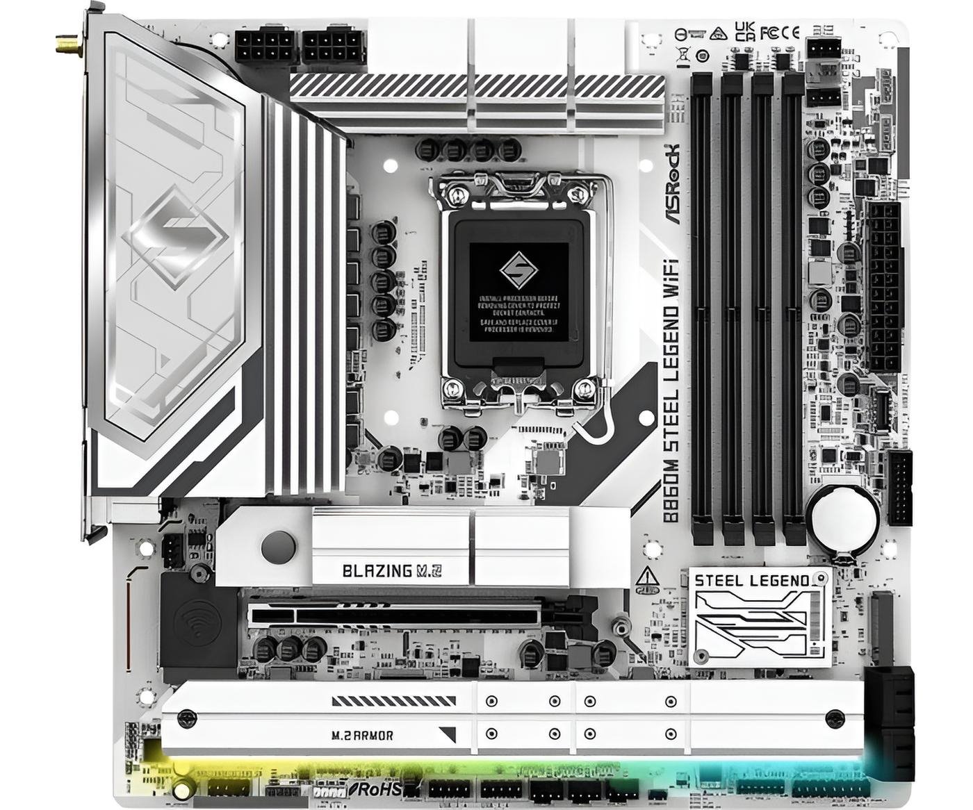 Asrock LGA1851 Intel B860 Micro ATX con supporto DDR5 fino a 8666 MHz, LAN 2.5GbE, Wi-Fi 6E, Bluetooth 5.3, PCIe 5.0 e M.2