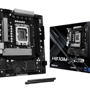 Asrock Intel H810 – Scheda Madre micro ATX con socket LGA1851, DDR5 fino a 128GB, 1x M.2 PCIe, 4x SATA III, Wi-Fi 5, Bluetooth 5.0, LAN 2.5GbE, HDMI, DisplayPort, Audio 7.1**