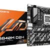 Gigabyte B840M D2H Motherboard - AMD Ryzen 9000 CPUs, 5+2+2 Phases VRM, up to 7600MHz DDR5, 1xPCIe 4.0 + 1xPCIe 3.0 M.2, 2.5GbE LAN, USB 3.2 Gen 1