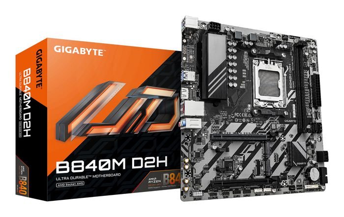 Gigabyte B840M D2H – Scheda Madre micro ATX, Socket AM5 per Ryzen 7000/8000/9000, DDR5 fino a 128GB 7600MHz, PCIe 4.0 + 3.0 M.2, LAN 2.5Gb, Audio 7.1* - immagine 4